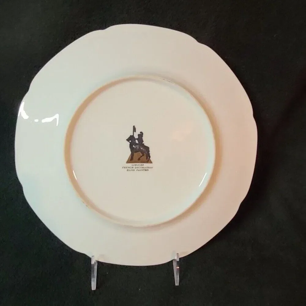 Antique Limoges French Dinner Plates Hand Painted 22K Gold Victorian Lot 3